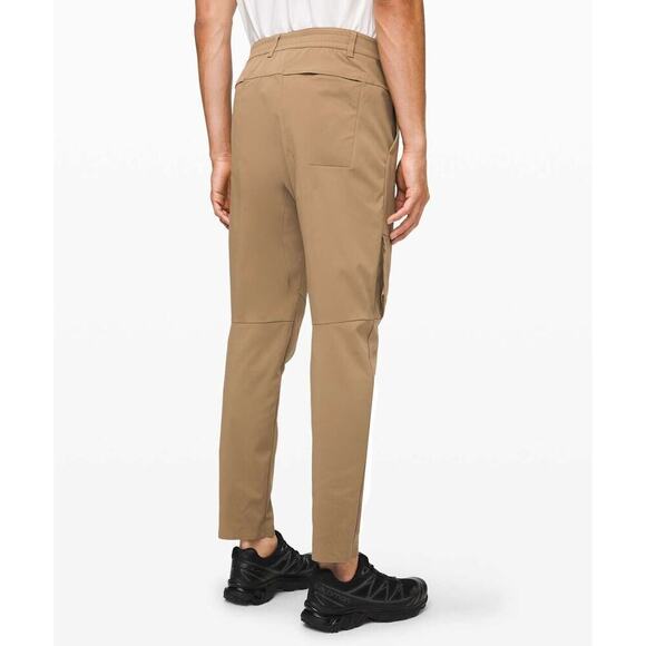 Lululemon Men's Mile View Khaki Tan Flat Front Chino Pants 36x30 - Picture 3 of 11